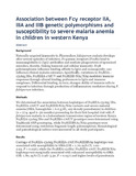 Association between Fcγ receptor IIA, IIIA and IIIB genetic polymorphisms and susceptibility to severe malaria anemia in children in western Kenya.pdf.jpg