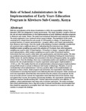 Role of School Administrators in the Implementation of Early Years Education Program in Khwisero Sub.pdf.jpg