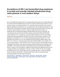 Surveillance of HIV-1 pol transmitted drug resistance in acutely and recently infected antiretroviral drug-naïve persons in rural western Kenya.pdf.jpg