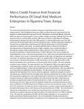 Micro Credit Finance And Financial Performance Of Small And Medium Enterprises In Nyamira Town.pdf.jpg
