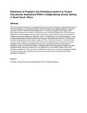 Resilience of Pregnant and Parenting Learners to Pursue Educational Aspirations Within a Stigmatising School Setting in Rural South Africa.pdf.jpg